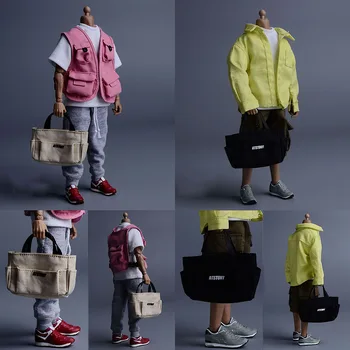 1/12 Ölçekli Şekil Cep Takım Elbise Kız Erkek Trend gündelik çanta Messenger omuz kanvas Çanta Alışveriş Çantası 6 inç Aksiyon Figürü