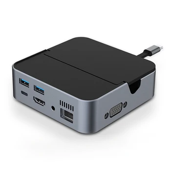1 Adet Yerleştirme İstasyonu Siyah Buhar Güverte USB Yerleştirme İstasyonu USB C Hub USB C Uyumlu Kablo 4K HD Dönüştürücü Adaptör