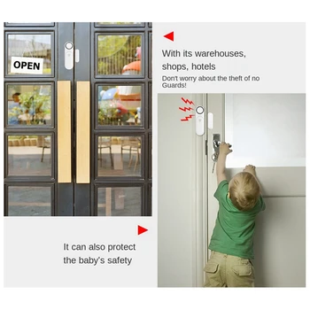 1 Takım Akıllı Kapı Pencere Sensörü Akıllı Ev Kapı Dedektörleri Kapı Ve Pencere Hırsız Alarmları Beyaz
