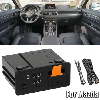 1 takım 12V USB Adaptörü Otomatik Hub Güçlendirme Kiti Siyah İçin Fit Mazda 3 6 CX - 3 CX-5 CX-9 TK78-66-9U0C Destekler Kablolu Carplay Ekran
