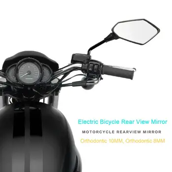 1 Çift Motosiklet Dikiz Aynaları Motosiklet Elektrikli Bisiklet Scooter Reflektör Aynaları Sabit Dikiz Aynası Braketi