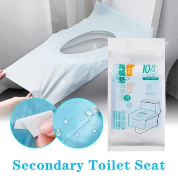 10 ADET Seyahat Tek Kullanımlık Kağıt Tuvalet klozet kapağı Koruyucu Kamp Seyahat Banyo Aksesuarı tuvalet paspası Ped Yastık Biyobozunur