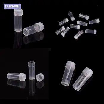 10 adet / grup Doldurulabilir Şişeler 5ml Santrifüj Plastik Test Tüpleri Şişeler Şişeler Örnek Kapları Toz Zanaat döner kapaklı şişeler