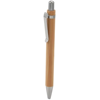 100 Adet / grup Bambu Tükenmez Kalem Stylus İletişim Kalem Ofis ve Okul Malzemeleri Kalemler ve Yazma Malzemeleri Hediyeler-Siyah Mürekkep