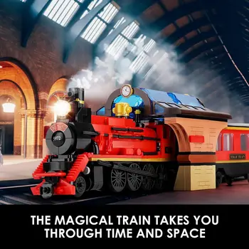 1068 ADET Klasik Buharlı Tren Modeli Yapı Taşları Büyülü Tren İstasyonu Tuğla Yaratıcı Kitaplık Ekran Tatil Hediye Çocuk Oyuncakları