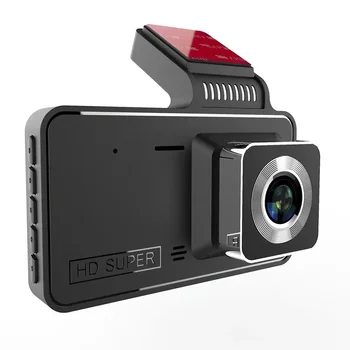 170 HD Açı Desteği 64G TF Kart Çift Lens 1080P Araba Sürüş Kaydedici Otomatik Kara Kutu 4 inç Çift kamera araba dvr'ı Kaydedici