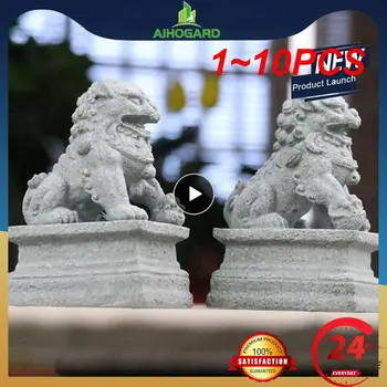 1~10 ADET Heykeli Foo Shui Feng Heykelcik Minyatür Taş Aslan Heykeli Dekorasyon Koruyucu Çin Refah Dekor Çift Fu Mini