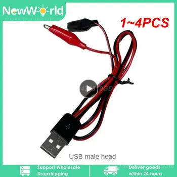 1~4 ADET Timsah Klipleri USB Fişi Test uzatma kablosu Jumper Tel Pil Çift Prob 24mm Timsah Klip Multimetre Ölçü