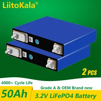 2 ADET LiitoKala 3.2 V 50Ah Lifepo4 Lityum Demir Fosfat Yüksek Kapasiteli 12V şarj edilebilir pil Paketi DIY Güneş Enerjisi Depolama