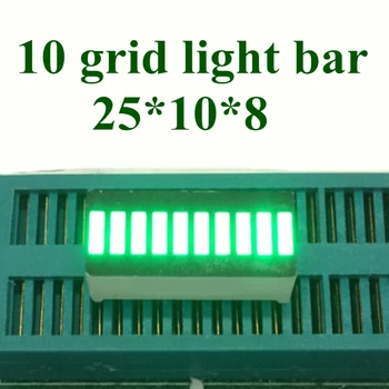 20 ADET Ultra parlak Saf yeşil 10 segment ışık çubuğu 10 ızgara LED dijital tüp 25x10mm led ekran