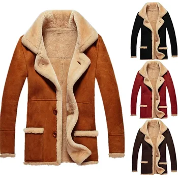 2023 Deri ve Kürk Entegre erkek ceket, Sonbahar ve Kış Kalınlaşmış Ceket, Süet sıcak tutan kaban, pamuklu ceket