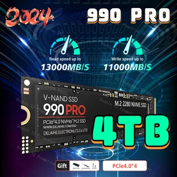 2024 Orijinal 990PRO M. 2 SSD 1TB 2TB 4TB NVMe 2.0 PCIe 4.0x4 M2 Disk 2GB Dram Önbellek Dahili Katı Hal Sürücü Dizüstü PC için PS5