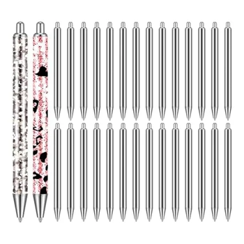 30 ADET Paslanmaz Çelik Kalem Boşlukları DIY Glitter Kalemler Epoksi Reçine Kalemler El Yapımı Boyama Hediyeler İş Kullanımı Kolay Gümüş
