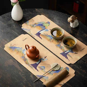 45CM Uzun Süet kurulama bezi Ev Zen çay masası çay bezi Yüksek Dereceli Emici Kil Çay Mat Kung Fu Çay Peçete Çay Aksesuarları