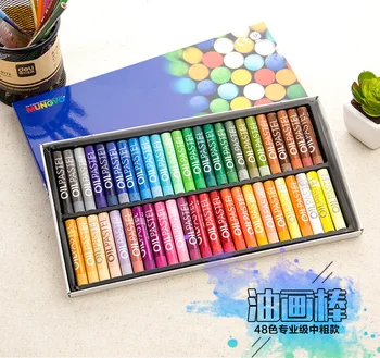 48 Renkler/Set Yuvarlak Şekil 70*11mm Yağ Pastel Sanatçı Öğrencileri cetvel kalemi Okul Kırtasiye Sanat Malzemeleri Mum Mum Boya
