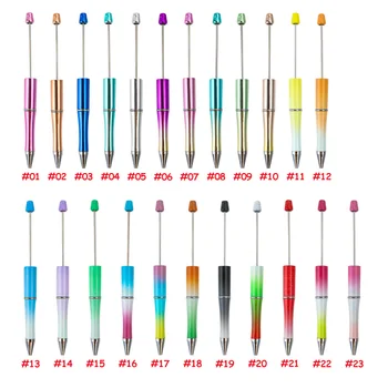5 Adet / grup Tükenmez Kalem Degrade Renk Kalem DIY Plastik Okunabilir Kalem Okul Ofis Yazma Malzemeleri Sevimli Kırtasiye Hediye