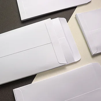 50 Adet / paket Beyaz Boş Kağıt Zarf Mektup Kağıdı Ambalaj Finansal Notlar Zarf Küçük İş Malzemeleri