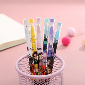 6 Adet Anime iblis avcısı Silinebilir Kalem İBlack Mavi Mürekkep Jel Kalem Seti StylesCreative Çizim Kırtasiye Kalemler Okul Kırtasiye