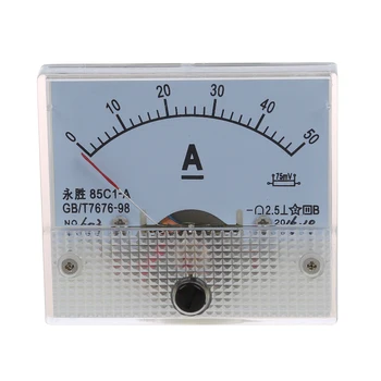 85C1 DC 0-50A Dikdörtgen Analog Panel Ampermetre Ölçer