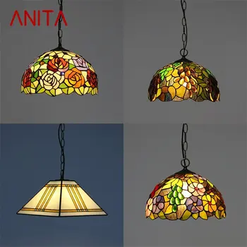 ANİTA Tiffany kolye ışık çağdaş yaratıcı renkli lamba armatürleri dekoratif ev yemek odası için