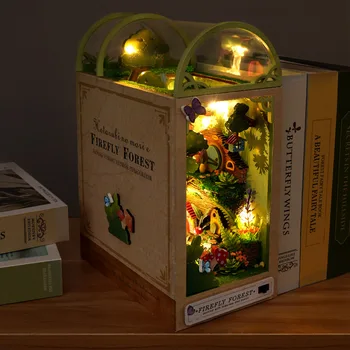 Ahşap Kitap Nook Kitaplık Ekleme Kiti Mini Kitap El Yapımı Dıy Ev Modeli Oyuncak Yaratıcı Kitaplık Dıy El Yapımı El Sanatları Hediyeler