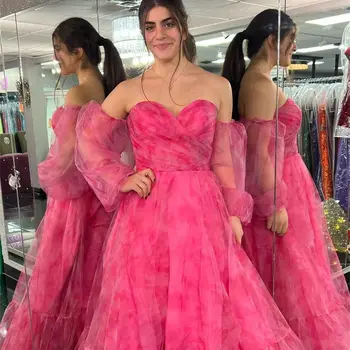 Aileen Pembe Parlak Sevgiliye A-line kadın Zarif Elbiseler Akşam Bayanlar Lüks Elbise Düğün Parti Özel Etkinlikler Kıyafeti