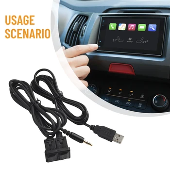 Araba Navigasyon Ses CD Çalar Modifiye USB AUX Arayüzü İle Toz Geçirmez Kapak Kablo Demeti Evrensel USB tozluk