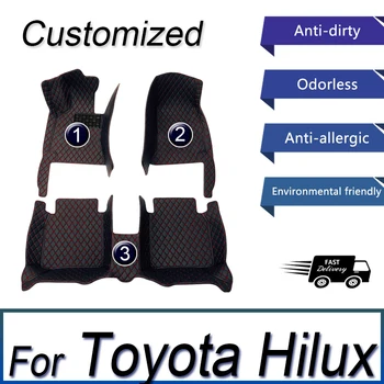 Araba Paspaslar Toyota Hilux 2015-2017 İçin 2018 2019 2020 2021 Özel Oto Ayak Pedleri Otomobil Halı Kapak İç Aksesuarları