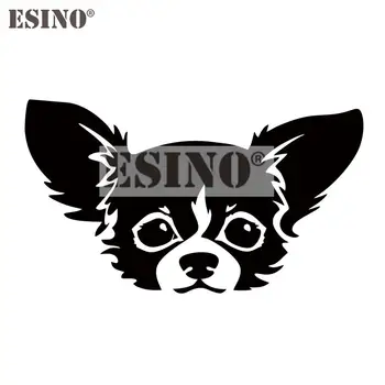 Araba Styling Dekoratif Chihuahua Pet Köpek PVC 3D Oyma Su Geçirmez Etiket Tampon Cam Vücut Yaratıcı Desen Vinil Çıkartması