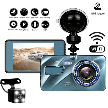 Araba dvr'ı Çizgi Kam Full HD 1080P WiFi araç kamerası Sürüş Video Kaydedici Monitör Otomatik Kara Kutu Dashcam GPS Araba Aksesuarları