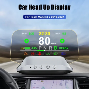 Ayna Projektör dijital alarmlı saat Seti T3 Araba Head Up Ekran HUD Hız Göstergesi RPM Tesla Modeli 3 Y 2019-2022