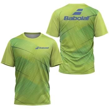 BABOLAT Yeşil Degrade Tenis Giyim Hafif Çabuk Kuru Nefes Golf Giyim Erkekler Spor Kısa Kollu erkek Badminton T-Shirt