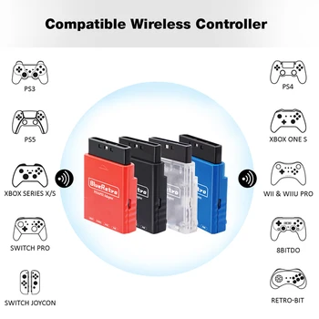 Blueretro Çok Oyunculu Kablosuz Denetleyici Adaptörü Bluetooth uyumlu Kablosuz Denetleyici Dönüştürücü PS1 / PS2 Oyun Konsolları