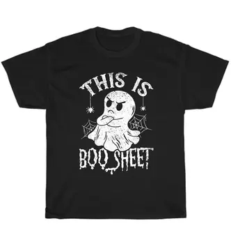 Bu Boo levha hayalet ürkütücü Cadılar Bayramı kostüm T-Shirt Unisex Komik Tee hediye uzun kollu