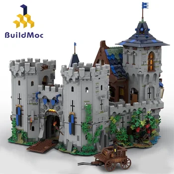 BuildMoc Retro Ortaçağ Siyah Falcon Kale Yapı Taşları Klasik Oyun Asker Kale Tuğla Fikir Oyuncaklar Çocuk Noel Hediyeleri