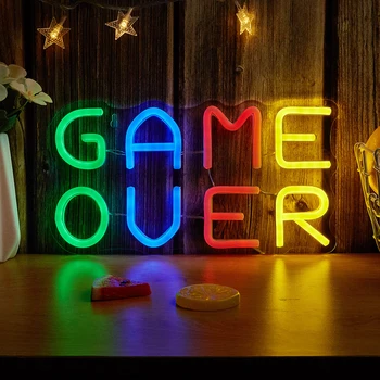 Chi satın Oyun Üzerinde LED Neon Burcu USB Powered Neon İşaretleri Gece Lambası 3D Duvar Sanatı ve Oyun Odası Yatak Odası Oturma Odası dekor lambası İşaretleri