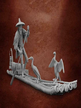 Demonte 1/32 54mm antik adam Yaşlı Balıkçı Reçine figürü minyatür model kitleri Boyasız