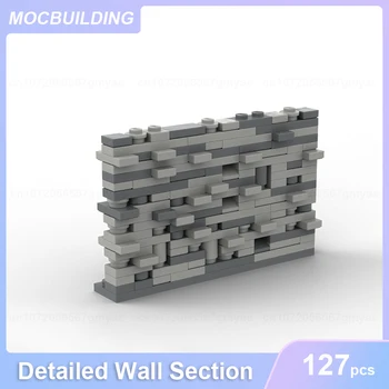 Detaylı Duvar Bölümü Modeli MOC Yapı Taşları DIY Tuğla Mimari Yaratıcı Eğitici Oyuncaklar Toplamak Hediyeler 127 ADET