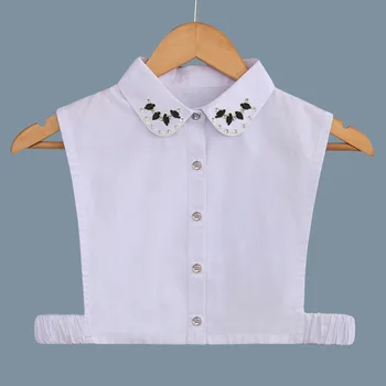 El yapımı Boncuk Gömlek Sahte Yaka Kazak Bluz Tops Dekoratif Ayrılabilir Yanlış Yaka Beyaz Sahte Cols Giysi Aksesuarı