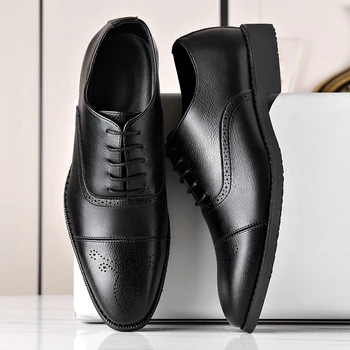 Erkek ayakkabısı Resmi Elbise Rahat deri ayakkabı İş Düğün Loafer'lar Tasarımcı Brogue Ofis Ayakkabı