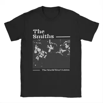 Erkek tişört Smiths Dünya Dinlemeyecek Vintage Saf Pamuk Tees Kısa Kollu T Gömlek Crewneck Elbise 6XL