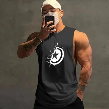 Erkekler spor kolsuz tişört Kas Egzersiz Kolsuz Nefes Örgü Tees Katı Renk 3D T-Shirt Büyük Boy Harajuku Giyim Darc Spor