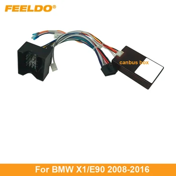 FEELDO Araba Ses Kablo Demeti Canbus Box BMW X1 / E90 08-16 Satış Sonrası 16pin CD / DVD Stereo Kurulum Tel Adaptörü