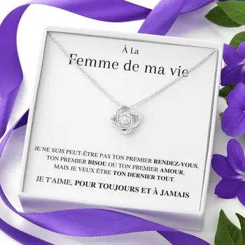 Fransız Aşk Düğüm Kolye Eşi Hediyeler Kadınlar İçin sevgililer Günü Doğum Günü noel hediyesi Eşim İçin moda takı Kutusu