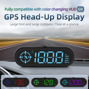 G9 Araba HUD HEAD Up Display Dijital GPS Hız Göstergesi Aşırı Hız Hız Alarmı Çok Fonksiyonlu Evrensel Araba Göstergesi Aksesuarları