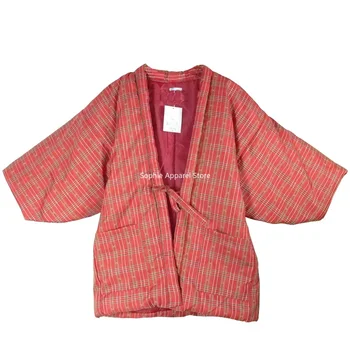 Geleneksel Kimono Haori Kış Hırka Sıcak Yastıklı Yukata Femme Japon Giyim Pijama Hanten Kadın Ceket Ceket Tops