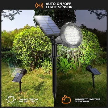 Güneş Spot ışıkları açık, güneş dış mekan ışıkları otomatik açık / kapalı IP67 su geçirmez güneş Yard spot peyzaj