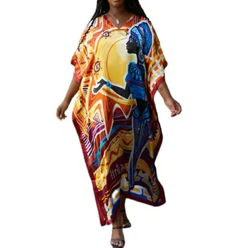 Hip hop kaftan afrika elbiseler kadınlar için dashiki elbise africaine moda kanga kaftan afrika giyim 2023