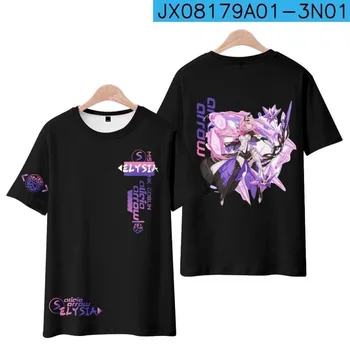 Honkai Darbe 3 Elysia 3D t-shirt yaz kadın erkek oyunu moda erkek ve kız yaz yetişkin çocuk cosplay t-shirt