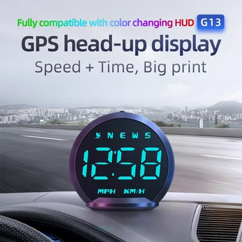 Hud Head up Ekran Dijital Otomatik GPS Hız Göstergesi Pusula Aşırı Hız Yorgun Sürüş Uyarısı Araç Evrensel Araba Aksesuarları 2023